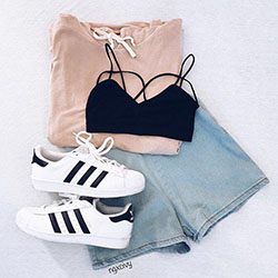 Tendencias de la moda de verano 2019 para niñas y adolescentes: Conjunto de pantalones cortos,  Outfits Con Pantalones Cortos  