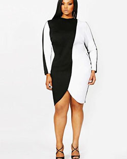 #tallasgrandes #blancoynegro #vestido #elegante...: 