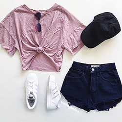 Impresionantes ideas de atuendos para chicas bajitas y solo para chicas bajitas.: Ideas de atuendos,  Zapato de tacón alto,  Outfits Con Pantalones Cortos  