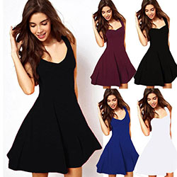 EE. UU. Mujeres Verano Casual Sin mangas Fiesta de noche Cóctel Playa Mini vestido corto: Mini vestido de cóctel,  Vestido sin mangas de mujer  