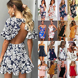 EE. UU. Mujeres Verano Casual Sin mangas Fiesta de noche Cóctel Playa Mini vestido corto: Mini vestido de cóctel,  Vestido sin mangas de mujer  