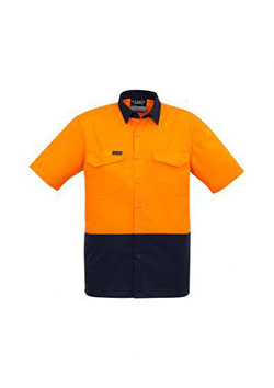 SYZMIK Camisa de manga corta empalmada de alta visibilidad con refrigeración resistente para hombre ZW815: 