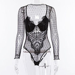 Monos y Unitards. Traje de mameluco negro para niñas, ropa transparente: 