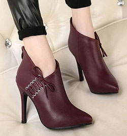 Tacones altos de moda. Zapatos de fiesta con cordones y puntiagudos con cremallera y tacón de aguja alto a la moda para mujer: Zapato de tacón alto,  Atuendos Con Botas,  Tacón de aguja,  Ideas de tacón alto,  Las mejores ideas de tacones de aguja,  Zapatos sexys,  Zapatos altos  