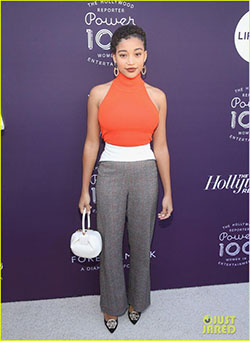 El reportero de Hollywood. Lily Collins, Amandla Stenberg y Zoey Deutch dan un paso al frente en THR's Women in Ente...: Fotografía de archivo,  vestidos de alfombra roja,  El poder de Stenberg,  Lily Collins,  Fotos de poder  