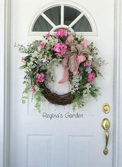 Puerta de encaje de corona de flores: día de Navidad,  Diseño floral,  Flor artificial,  Coronas De Primavera,  Trajes de primavera  