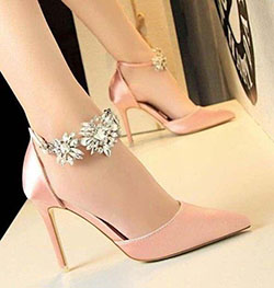 Zapatos de boda elegantes de tacón alto rosa fino: Zapato de tacón alto,  Zapato de salón,  Tacón de aguja,  Ideas de tacón alto,  Las mejores ideas de tacones de aguja,  Zapatos de boda,  Zapatos altos  