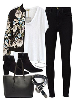 Traje de chaqueta bomber, Chaqueta de vuelo casual, Ropa casual: Trajes de moda,  Trajes de Polyvore 2019  