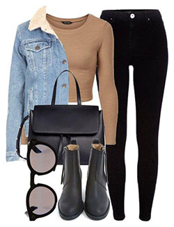 Outfits Crop Top, Fall Outfit Crop top, Ropa de invierno: trajes de invierno,  Atuendos De Otoño,  Trajes Polyvore  