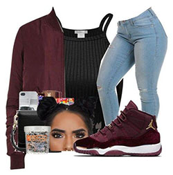 Lindas ideas de atuendos para usar con Jordans: Niñas negras,  Atuendos Con Botín Negro  