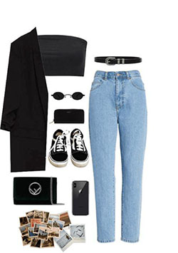Traje de otoño Mom jeans, prendedor de solapa: Atuendos De Otoño,  Trajes Polyvore  