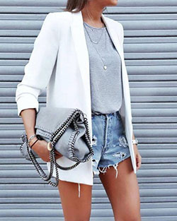 Conjunto de chaqueta blanca: Ideas de ropa de calle,  Chaqueta de sport  