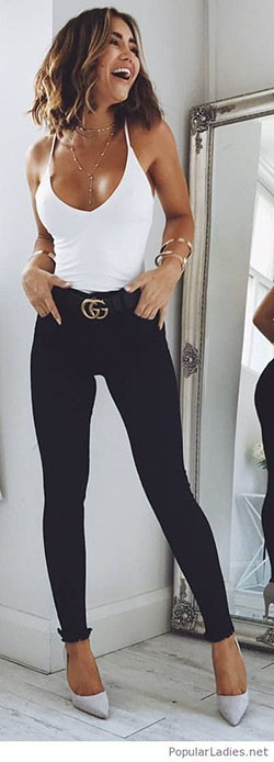 Outfits veraniegos con vaqueros negros: Conjunto De Vaqueros Negros,  Pantalones ajustados  