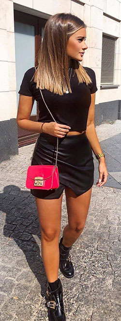 Top corto, Cabello castaño: Pelo castaño,  Ideas de ropa de calle  
