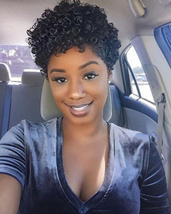 Bob corto y rizado mujer negra: Peluca de encaje,  corte bob,  Cabello corto,  corte pixie,  Pelo corto y rizado  