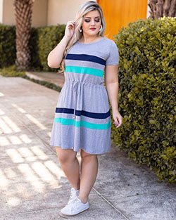 Trajes de verano de moda para mujeres gorditas.: traje de talla grande,  Modelo de talla grande,  Vestimenta de chica gordita  