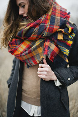 Bufanda de franela muy adorable, Full plaid: cuadros completos,  Accesorio de moda,  Trajes De Bufandas  