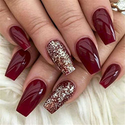 Uñas acrilicas navideñas sencillas, Uñas artificiales: día de Navidad,  Esmalte de uñas,  Arte de uñas,  Uñas postizas  