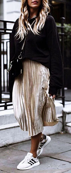 Outfit falda midi invierno, Ropa casual: trajes de invierno,  Huella animal,  Trajes De Falda,  Atuendos Informales  