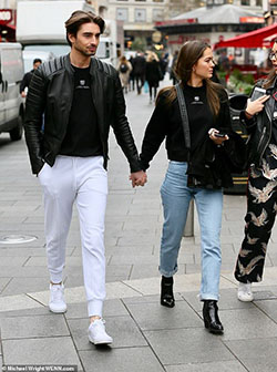 Ideas de ropa para parejas, Made in Chelsea, Melissa Tattam: Pantalones ajustados,  trajes de pareja,  Atuendos Informales  