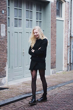 ¡Las últimas tendencias de moda e ideas de atuendos! falda dr martens, Dr. Martens, Negro: Atuendos Con Botas  