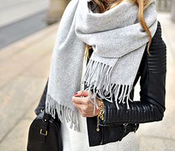 Pañuelo Acne Studios Canada gris claro: trajes de invierno,  lana de cachemira,  Accesorio de moda,  Trajes De Bufandas  