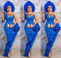 Amazing style electric blue, Aso Oke hat: Wedding dress,  Evening gown,  African Dresses,  Sheath dress,  Aso ebi,  Aso Ebi Dresses  