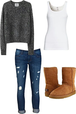 Trajes simples y lindos con uggs, ropa casual: trajes de invierno,  Bota de nieve,  Accesorio de moda,  Atuendos Informales,  Atuendos Con Botas Ugg  
