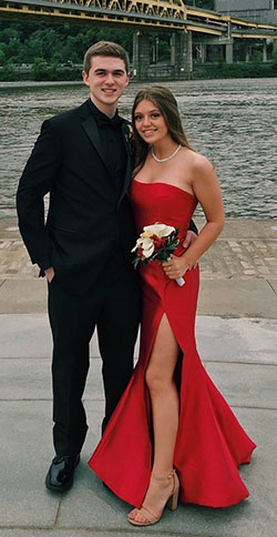 Pareja de vestido de fiesta rojo, vestido de noche: trajes de fiesta,  Vestido de novia,  Vestido de noche,  correa de espagueti,  Vestido sin tirantes,  trajes de pareja,  Vestido rojo  