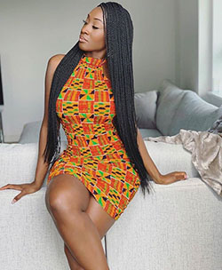 Modelo de moda de estilo americano, estampados de cera africana: camarones asos,  paño kente,  Atuendos Ankara  