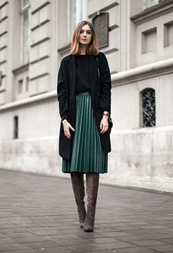 Estilos de outfit para outfit con falda verde, Ropa casual: Trajes De Falda,  Estilo callejero,  Atuendos Informales  