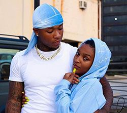 Rapper with blue durag, Fashion accessory: 