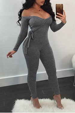 Mono de manga larga con hombros descubiertos para mujer: traje de mameluco,  Monos Mamelucos,  Objetivos del cuerpo,  Manga larga  