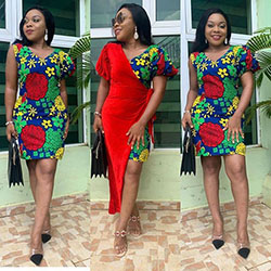 Real fashionista vestidos ankara estilos fotos 2019: vestidos de coctel,  vestidos africanos,  camarones asos,  Atuendos Ankara  