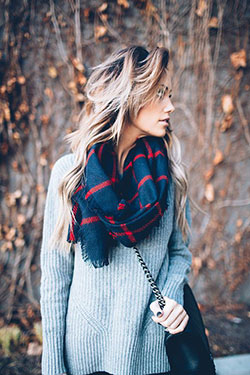Outfits casual con bufandas, Ropa casual: trajes de invierno,  camisas,  Informal de negocios,  azul marino,  Trajes De Bufandas  