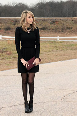 Vestido negro con medias, vestido de fiesta: trajes de fiesta,  trajes de invierno,  brandy Melville,  Trajes De Vestido Negro  
