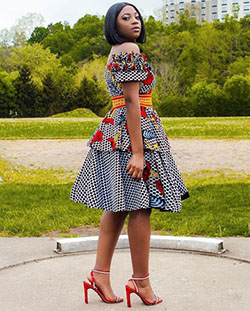 Falda de cintura alta Estilos de vestido de Ankara, estampados de cera africana,: Atuendos Ankara  