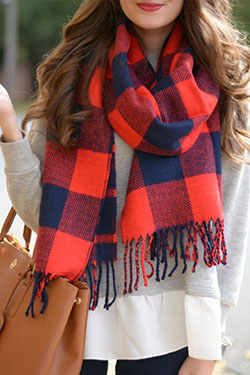 Bufanda a cuadros momento especial, ropa de invierno: trajes de invierno,  Trajes De Bufandas  