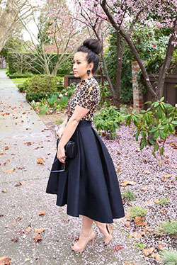Estilo de falda alta y baja, Falda alta y baja: trajes de fiesta,  Semana de la Moda,  Traje De Falda Midi  