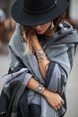 Moda estilo bohemio de invierno, estilo bohemio.: estilo bohemio,  Trajes De Bufandas  