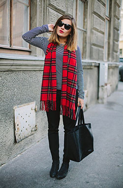 ¡Me encanta el atuendo! plaid con rayas, Ropa casual: Camisa a cuadros,  Trajes De Bufandas  
