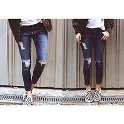 Checkered Vans Outfits, Ripped jeans y Casual wear: Pantalones rasgados,  Pantalones ajustados,  trajes de furgonetas  