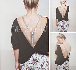 Hacer camiseta espalda abierta, vestido sin espalda: vestido sin espalda,  top corto,  Los Mejores Atuendos  