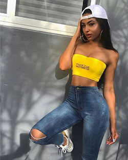Consejos de moda callejera para trajes de verano de baddie 2019, moda hip hop: top corto,  trajes de invierno,  Atuendos Informales,  Traje de tops de tubo  