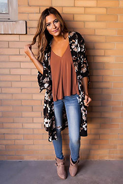 Trajes de cardigan kimono de verano, Kimono floral: ropa de maternidad,  trajes de kimono,  kimono largo,  Trajes Florales  