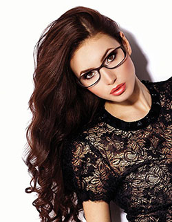 Gafas modernas para mujer, Gafas graduadas: Peluca de encaje,  Gafas nerd  