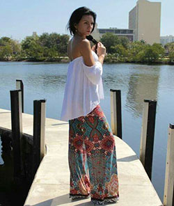 Lindo vestido palazzo de cintura alta para pantalón harén de cita: Atuendos Informales,  Trajes de primavera,  moda palazzo,  vestidos palazzo de moda,  Algodón palazzo,  Palacio para fiestas  