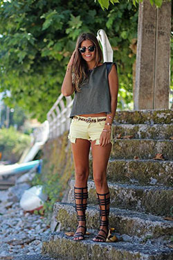 Conjunto de sandalias altas de gladiador: Sandalias de gladiador vestidos  