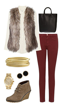 Maravillosos pantalones de color vino trajes casuales para mujeres: 