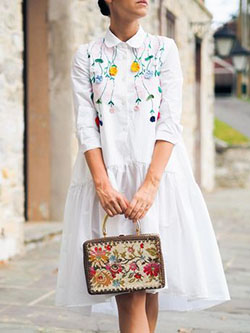 ¡El bordado está de moda! | Ideas de atuendos para citas: Ideas de atuendos,  Atuendos Informales,  Primera fecha,  Trajes de moda  
